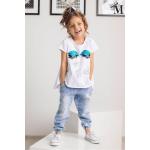 Dievčenské Detské tričká v trblietavom štýle z bavlny do 24 mesiacov s flitrami 