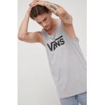 Pánske Skate tričká Vans sivej farby z bavlny vo veľkosti XXL bez rukávov 