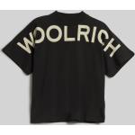 Dámske Tričká s krátkym rukávom WOOLRICH čiernej farby v modernom štýle z tričkoviny s okrúhlym výstrihom 
