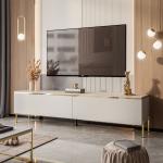 TV skrinky zlatej farby v minimalistickom štýle z kovu s nohami 