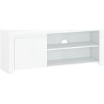 TV stolíky Kondela bielej farby v elegantnom štýle MDF s policami vysoko lesklý povrch 