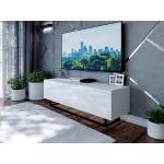 TV stolíky bielej farby z laminátu vysoko lesklý povrch 