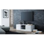 TV stolíky bielej farby v minimalistickom štýle vysoko lesklý povrch 