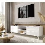 TV stolíky bielej farby v modernom štýle vysoko lesklý povrch 