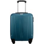 Malé cestovné kufre tyrkysovej farby v modernom štýle na zips objem 35 l 