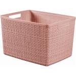Úložné boxy curver ružovej farby z plastu 