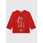 Detské tričká s dlhým rukávom UNITED COLORS OF BENETTON BIO červenej farby z bavlny do 3 mesiacov s dlhými rukávmi v zľave udržateľná móda 