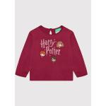 Detské tričká s dlhým rukávom UNITED COLORS OF BENETTON vínovej farby z bavlny do 3 rokov s dlhými rukávmi s motívom Harry Potter v zľave 