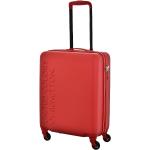 Malé cestovné kufre UNITED COLORS OF BENETTON červenej farby z polykarbonátu na zips integrovaný zámok objem 35 l 