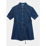 Denné šaty UNITED COLORS OF BENETTON modrej farby z bavlny vo veľkosti XXL 