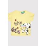 Detské tričká UNITED COLORS OF BENETTON žltej farby z bavlny do 6 mesiacov s motívom Snoopy 