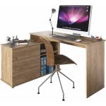 Písacie a pracovné stolíky Kondela hnedej farby z dubového dreva s policami vyrobené na Slovensku 