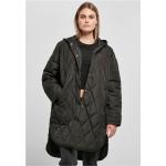 Dámske Kabáty Urban Classics čiernej farby v streetwear štýle s prešívaným vzorom vo veľkosti XXL Kapucňa na zimu udržateľná móda 