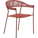 Jedálenské stoličky Kave Home červenej farby z kovu 4 ks balenie 
