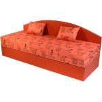 Jednolôžkové postele Kondela červenej farby vyrobené na Slovensku 
