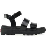 Dámske Kožené sandále Vans čiernej farby vo veľkosti 36 v zľave na leto 