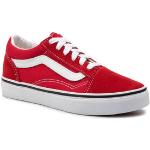 Dievčenská Skate obuv Vans Old Skool červenej farby zo semišu vo veľkosti 33 Zľava 