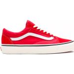 Pánska Skate obuv Vans Old Skool červenej farby v ležérnom štýle zo semišu 