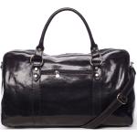 Pánske Cestovné tašky čiernej farby v elegantnom štýle z hovädzej kože na zips 