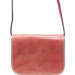 Dámske Crossbody kabelky Vera Pelle ružovej farby z kože na zips 