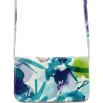 Dámske Crossbody kabelky Vera Pelle striebornej farby s kvetinovým vzorom z kože na zips 