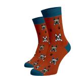 Dámske Vzorované ponožky oranžovej farby z bavlny vo veľkosti L 