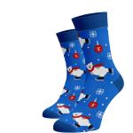 Dámske Vzorované ponožky modrej farby z bavlny vo veľkosti L s motívom: Medveď 