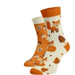 Dámske Vzorované ponožky oranžovej farby z bavlny 38 