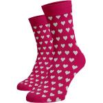 Dámske Vzorované ponožky ružovej farby z bavlny vo veľkosti L na Valentín 