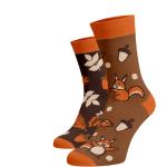 Dámske Vzorované ponožky hnedej farby z bavlny 38 