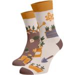 Dámske Vzorované ponožky oranžovej farby z bavlny vo veľkosti L 