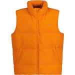 Chlapčenské Detské vesty Gant Shield oranžovej farby s prešívaným vzorom z bavlny do 8 rokov 