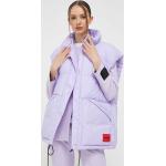 Dámske Prešívané vesty HUGO fialovej farby s prešívaným vzorom z polyamidu vo veľkosti XS na zimu udržateľná móda 