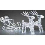 Vianočná vonkajšia dekorácia Sane s jeleňmi, 96 LED