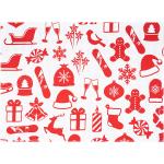 Stolovanie červenej farby so zábavným motívom z bavlny s motívom: Vianoce v zľave s priemerom 45 cm 