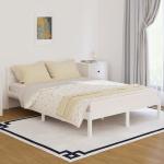 Dvojlôžkové postele vidaxl bielej farby v rustikálnom štýle z borovicového dreva 