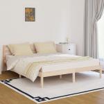 Dvojlôžkové postele vidaxl hnedej farby v rustikálnom štýle z masívu 
