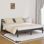 Dvojlôžkové postele vidaxl sivej farby v rustikálnom štýle z borovicového dreva 