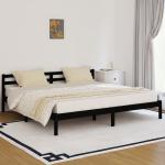 Dvojlôžkové postele vidaxl čiernej farby v rustikálnom štýle z borovicového dreva 