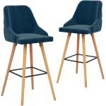Barové stoličky vidaxl modrej farby v modernom štýle z masívu 2 ks balenie 