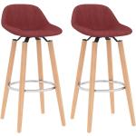 Barové stoličky vidaxl červenej farby z masívu 2 ks balenie 