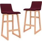 Barové stoličky vidaxl červenej farby z masívu 2 ks balenie 