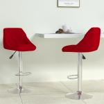 Barové stoličky vidaxl červenej farby zo zamatu 2 ks balenie 