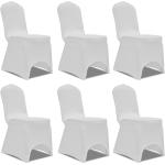 vidaXL Biele strečové návleky na stoličky, 6 ks