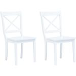 Jedálenské stoličky vidaxl bielej farby v elegantnom štýle z masívu 2 ks balenie lakovaný povrch 
