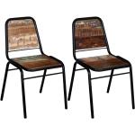 Jedálenské stoličky vidaxl viacfarebné vo vintage štýle z masívu 2 ks balenie 