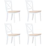 Jedálenské stoličky vidaxl bielej farby v elegantnom štýle z masívu 4 ks balenie lakovaný povrch 