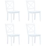 Jedálenské stoličky vidaxl bielej farby v elegantnom štýle z masívu 4 ks balenie lakovaný povrch 