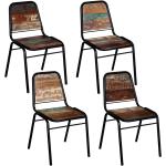 Jedálenské stoličky vidaxl viacfarebné vo vintage štýle z masívu 4 ks balenie 
