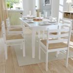 Jedálenské stoličky vidaxl bielej farby z masívu 6 ks balenie 